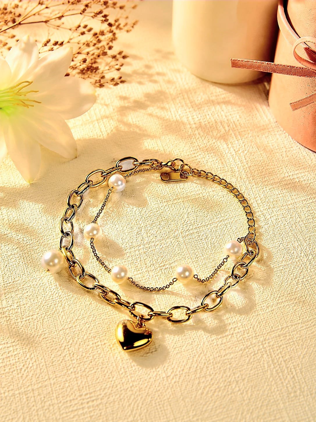 The Venice Heart and Pearl Bracelet