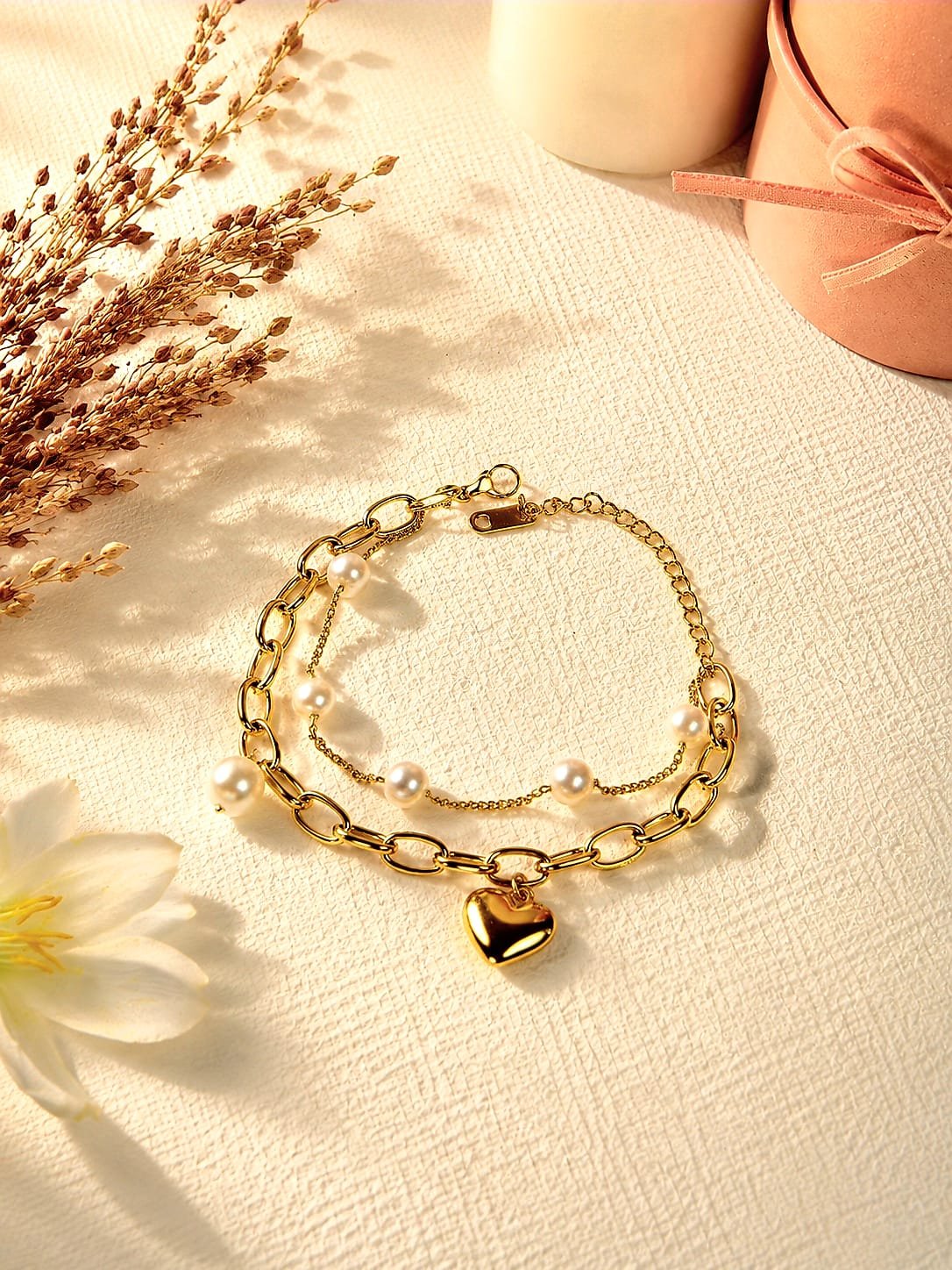 The Venice Heart and Pearl Bracelet