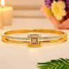 The Solitaire Crown Bangle